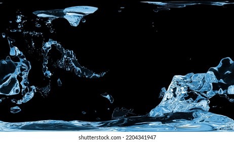 Blue Liquid Water Splash Simulation Include Alpha With 3d Rendering.