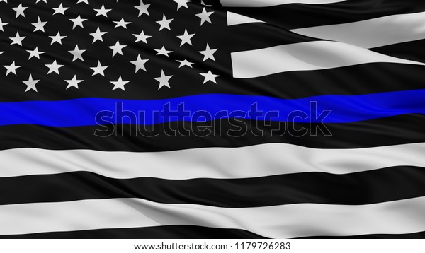 Blue Lives Matter Closeup Flag 3d Stock Illustration 1179726283 ...