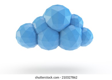 Blue Low Poly Of A Cloud
