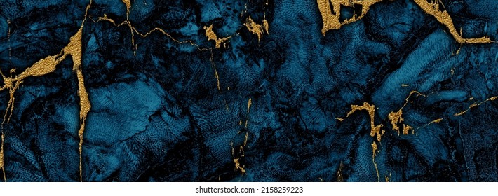 Blue Marble With Golden Veins ,Blue Marbel Natural Pattern For Background, Abstract Black Gold, Blue And Yellow Marble, High Gloss Marble Stone Texture Of Digital Wall Tiles Design.