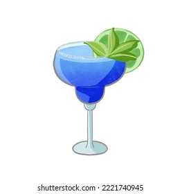 Blue margarita cocktail. This tequila-based cocktail is a perfect beach drink to enjoy on a hot summer day. - Powered by Shutterstock