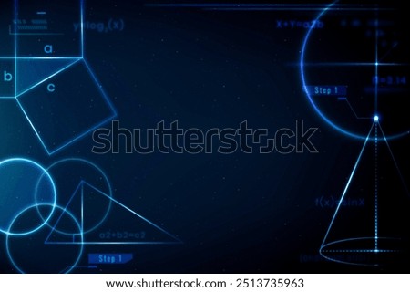 Blue mathematics background, geometric shape design