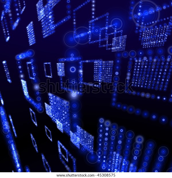 Blue Matrix Illustration Wallpaper Stock Illustration 45308575 ...