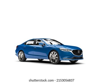 Blue Mazda 6 2018 - 2021 model - 3D Illustration - isolated on white background