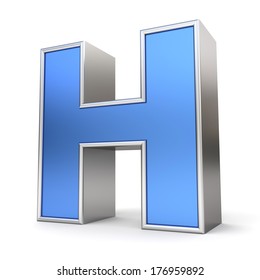 Blue metal alphabet 3D collection - letter H
