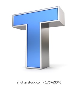 Blue Metal Alphabet 3D Collection - Letter T