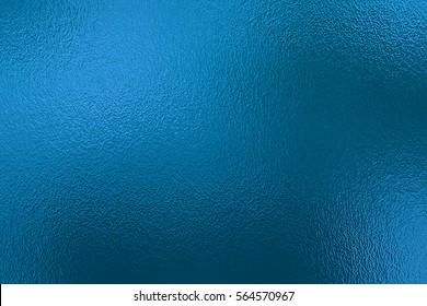 Blue Metallic Foil Paper Texture Decor Background. Decor For Artwork