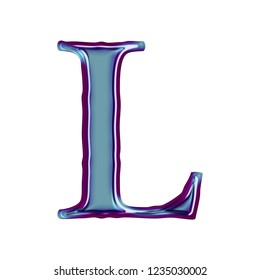 Blue Metallic Letter L 3d Illustration Stock Illustration 1235030002 