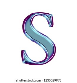 Blue Metallic Letter S 3d Illustration Stock Illustration 1235029978 ...