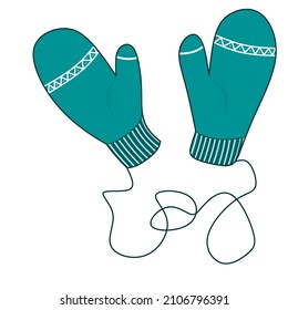 Blue Mittens Drawing For Design