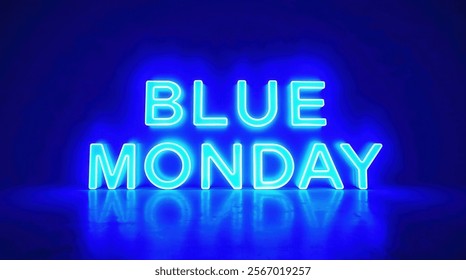 Blue Monday neon sign