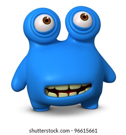 Similar Images, Stock Photos & Vectors of 3d cartoon cute blue monster ...