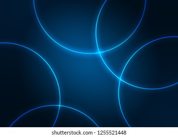 Blue neon light background material