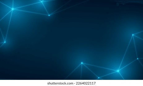 The Blue Network: An Abstract Communication, dots connected by line technology, technological blue background,