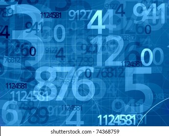 blue numbers mathematical math background