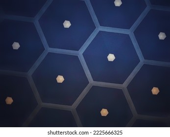 Blue Octagon Pattern Illustration Background Image, Blue Background 