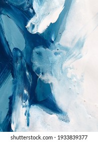 Blue Oil Abstract. Beautiful And Harmonious Background. Modern Art