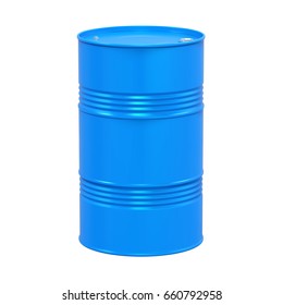 Blue Oil Drum Isolated. 3D Rendering