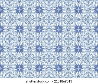 Blue Old Texture. White Geometric Paint. Ikat Endless Print. Arabic Batik Texture. Pen Blue Background. White Sicily Boho Pattern. Blue Ink Drawing. Italy Design Pattern. Elegant Geometry Batik