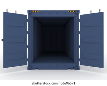 Blue Open Cargo Container (more Variants On My Portfolio)