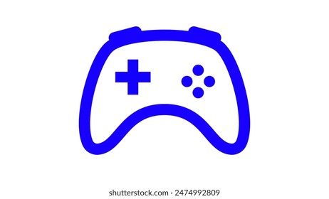 Blue outline of a video game controller on a white background. - Powered by Shutterstock