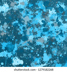 Blue Paint Splatter Effect Texture On Stock Illustration 1279182268 ...