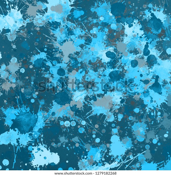 Blue Paint Splatter Effect Texture On Stock Illustration 1279182268
