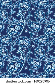 Blue Paisley Pattern.