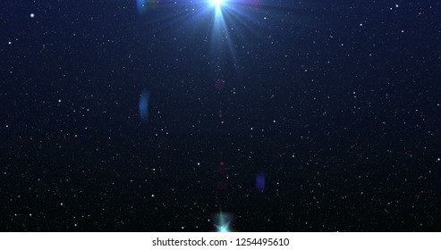 Blue particles 3d render