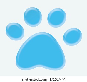 Blue Pet Paw 3d Illustration Stock Illustration 171107444 | Shutterstock