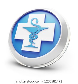 Blue Pharmacy Icon 3d Illustration Stock Illustration 1233581491 ...