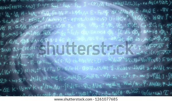 Blue Physics Formula Spiral Sparkle Shinny Stock Illustration