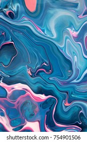 Blue pink orange color mix, abstract marble painting, fashion print, natural background