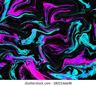 Blue Pink Psychedelic Swirl Trippy Artwork Abstract Acrylic Background