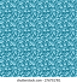 Blue Pixel Mosaic Pattern Background, Mine Craft Inspired, Seamless Texture