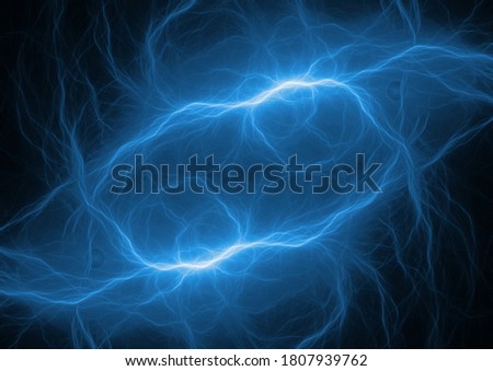 Blue plasma, abstract electrical lightning