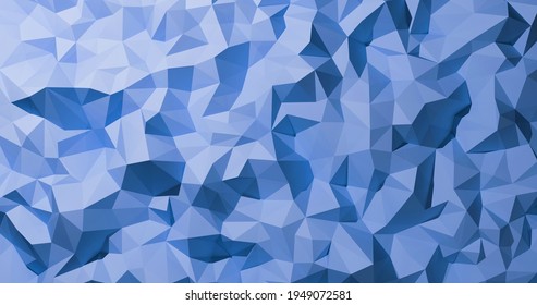 Blue polygon background 3d rendering, 3d illustration. Abstract triangle background. Blue background. Abstract blue polygon wallpaper. Abstract blue Backdrop. Polygon backdrop.