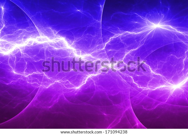 青と紫の幻想的な稲妻 のイラスト素材