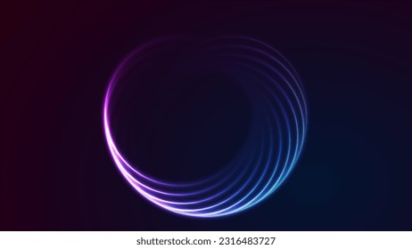 Blue purple glowing neon circle abstract concept background - Powered by Shutterstock