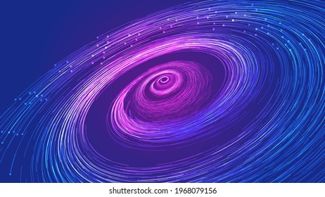 Blue And Purple Gradient Dot Line Spiral Line Internet Technology Big Data Background