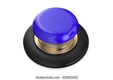 Blue Push Button Isolated On White Stock Illustration 303052502 ...