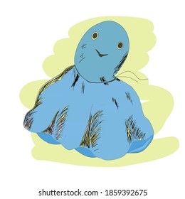blue rag doll illustration