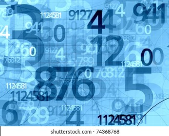 Blue Random Numbers Background Illustration