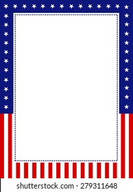 Blue and red patriotic stars and stripes page  border / frame design for 4th of july