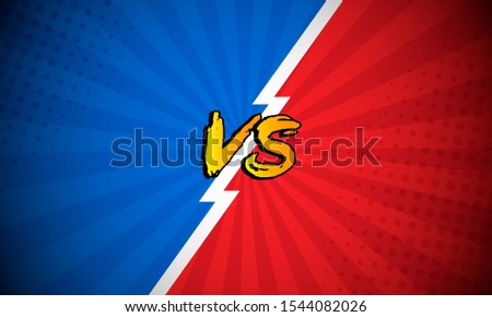 Blue and red, Versus superhero, comic pop art retro, fight background. 