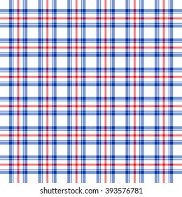 Blue, Red And White Plaid Background