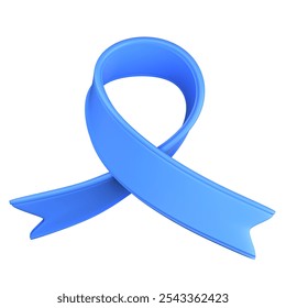 Blue Ribbon 3D Icon, symbolizing diabetes awareness and the global fight against diabetes - Powered by Shutterstock