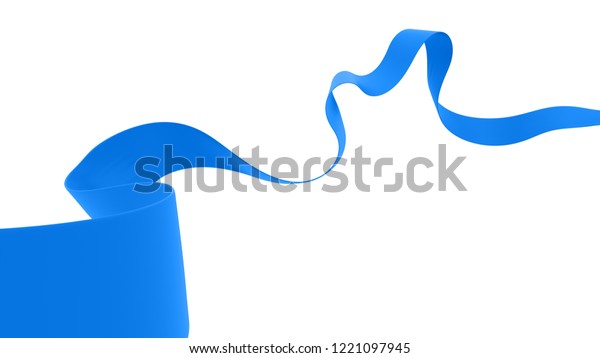 Blue Ribbon Isolated On White Background Stock Illustration 1221097945