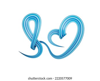 Blue ribbon making Heart shape isolated on white background. 3d illustration - Powered by Shutterstock