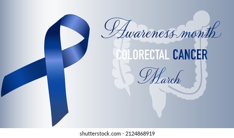 Blue ribbon as a symbol of Colorectal cancer awareness. Prevention month.  - Powered by Shutterstock